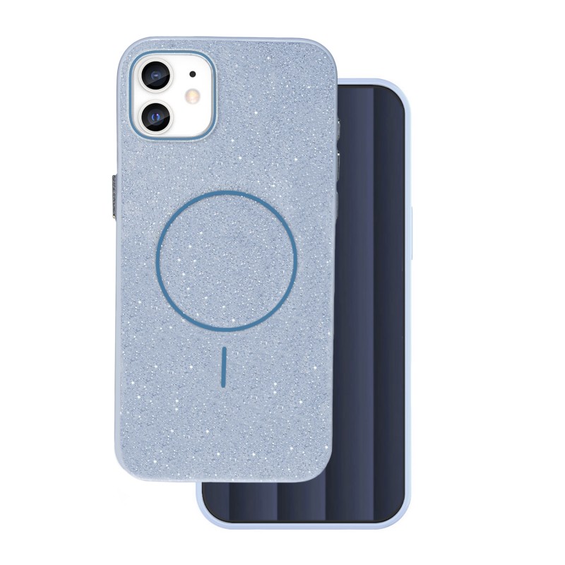 Калъф Glitter Thin Mag за iPhone 12 / 12 Pro 6.1" син