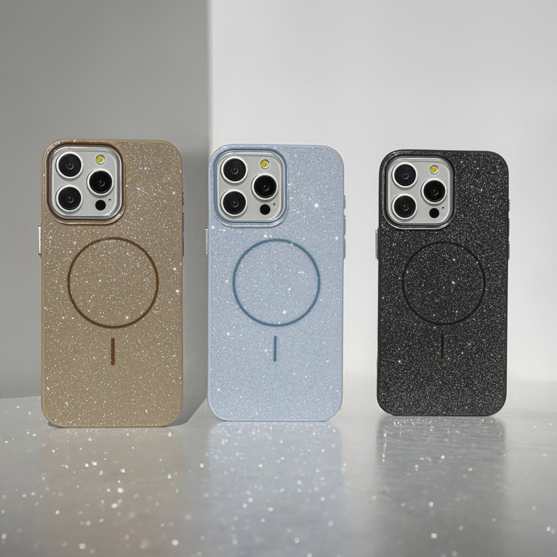 Калъф Glitter Thin Mag за iPhone 12 / 12 Pro 6.1" син