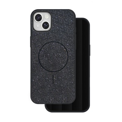 Калъф Glitter Thin Mag за iPhone 13 6.1" черен