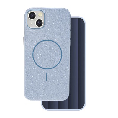 Калъф Glitter Thin Mag за iPhone 17 6.3" син