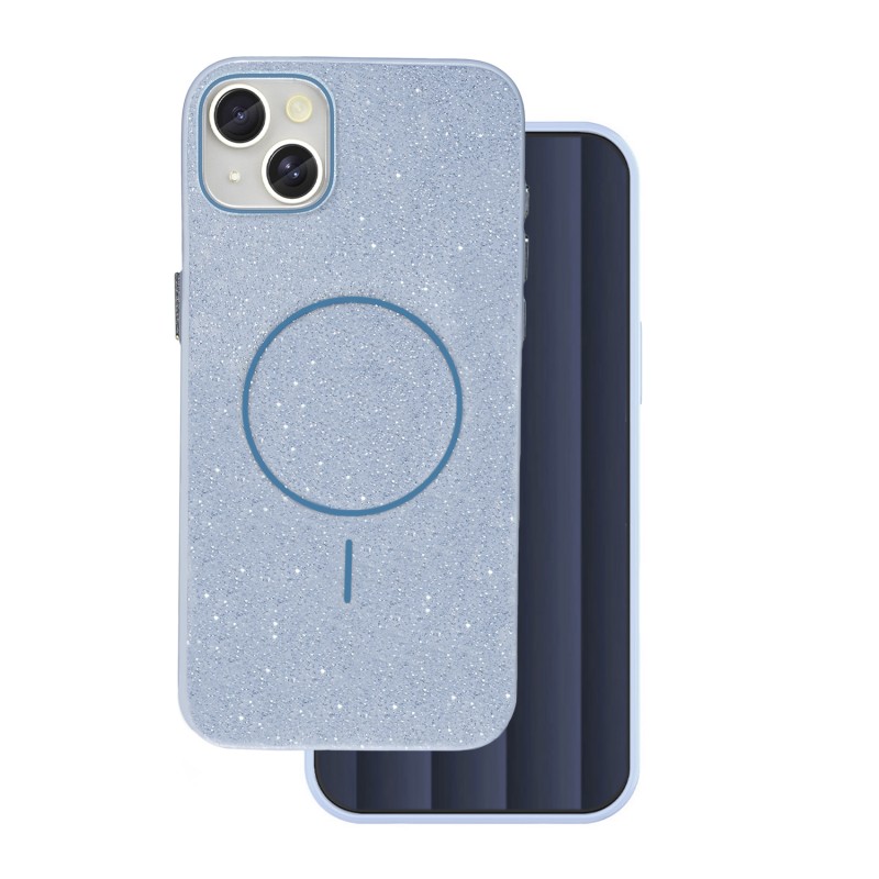 Калъф Glitter Thin Mag за iPhone 17 Pro 6.3" син