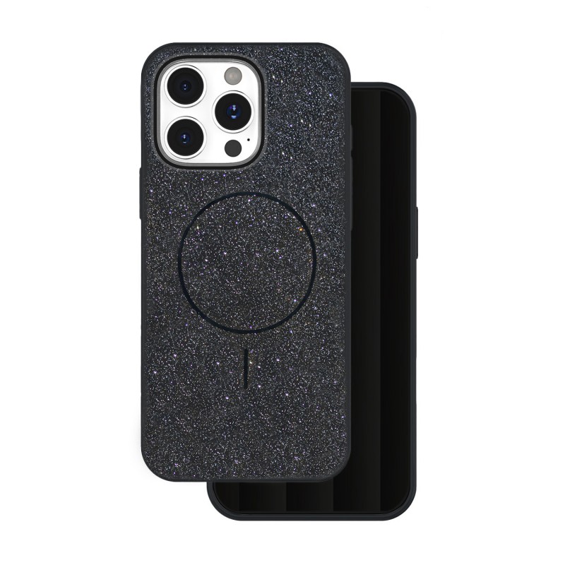 Калъф Glitter Thin Mag за iPhone 15 Pro 6.1" черен