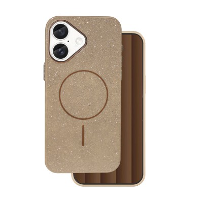 Калъф Glitter Thin Mag за iPhone 16e / 17e кафяв