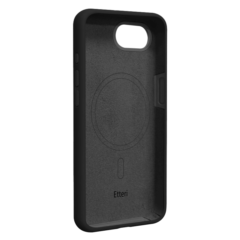 Калъф Etteri Silicone Mag за iPhone 16e / 17e, черен