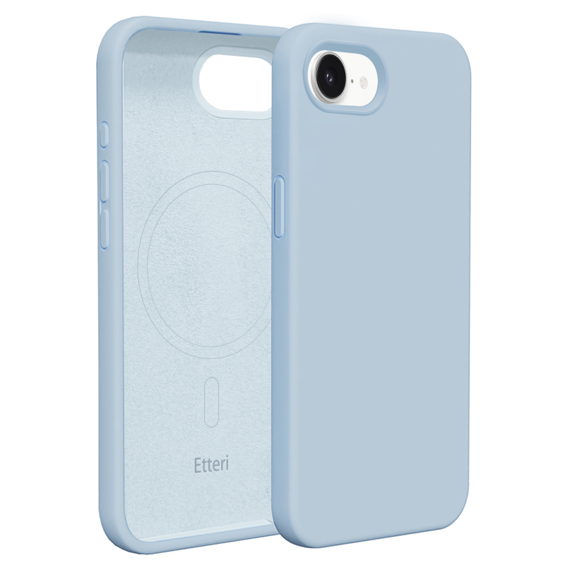 Калъф Etteri Silicone Mag за iPhone 16e / 17e светло син