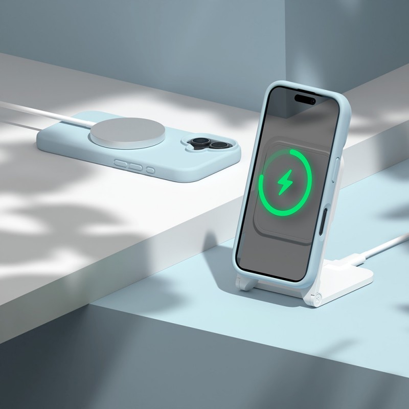 Калъф Etteri Silicone Mag за iPhone 16e / 17e светло син