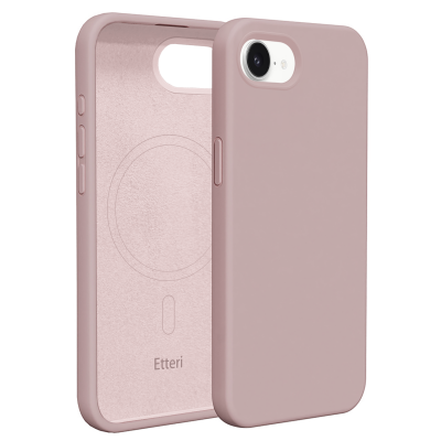 Калъф Etteri Silicone Mag за iPhone 16e / 17e, светло розов