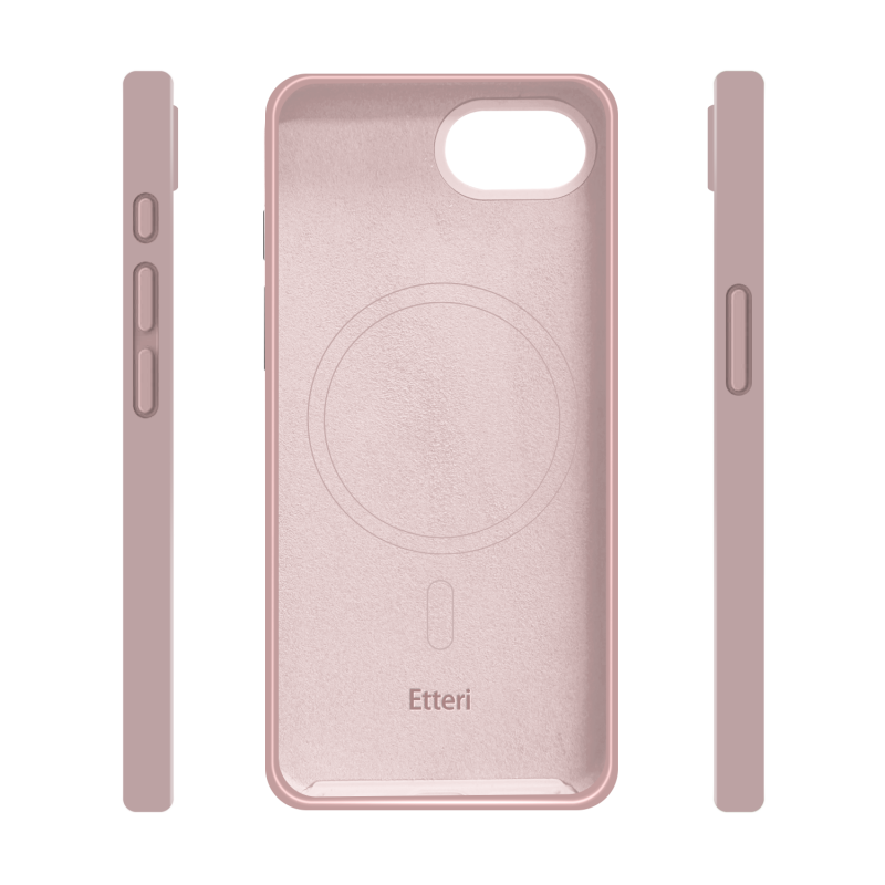 Калъф Etteri Silicone Mag за iPhone 16e / 17e, светло розов