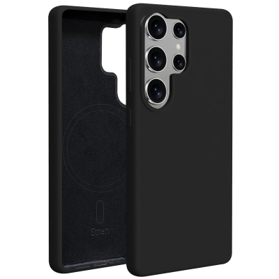 Калъф Etteri Silicone Mag за Samsung Galaxy S25 Ultra черен