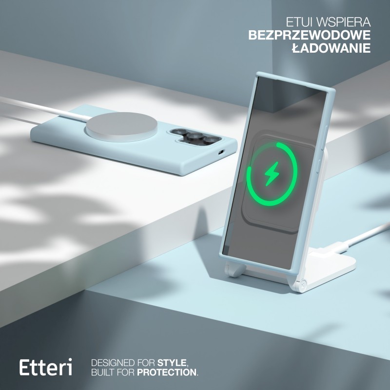 Оверлей Etteri Silicone Mag за Samsung Galaxy S25 Ultra светло син