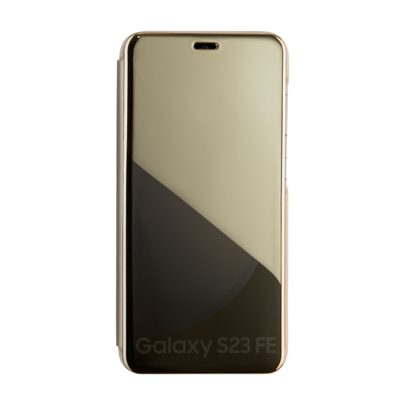 Калъф Fold Mirror View за Samsung Galaxy A14 4G / A14 5G златен
