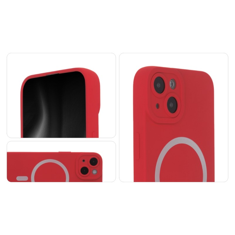 Калъф Silicon Soft Mag за iPhone 15 Pro Max 6.7" червен