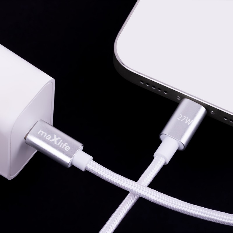 Maxlife MXUC-12 USB-C - Lightning кабел 1.0 m 27W бял