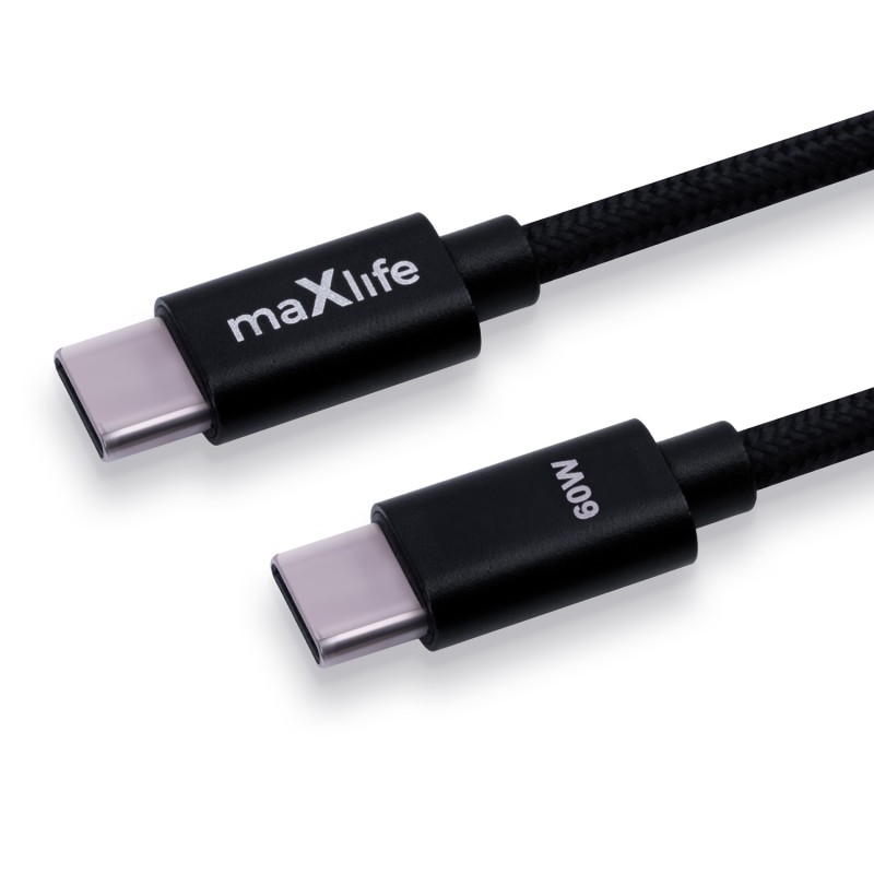 Maxlife MXUC-12 USB-C - USB-C кабел 1.0 m 60W черен