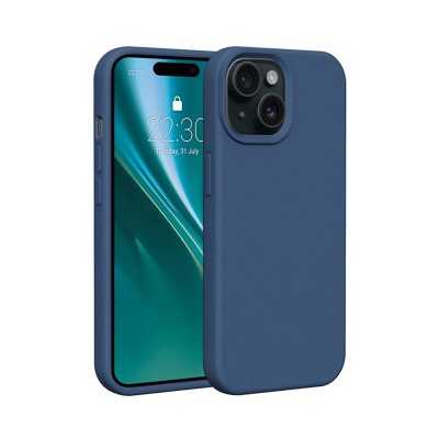 Силиконов калъф Etteri за iPhone 11, тъмно син