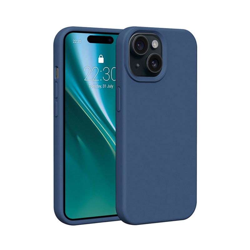 Силиконов калъф Etteri за iPhone 11, тъмно син