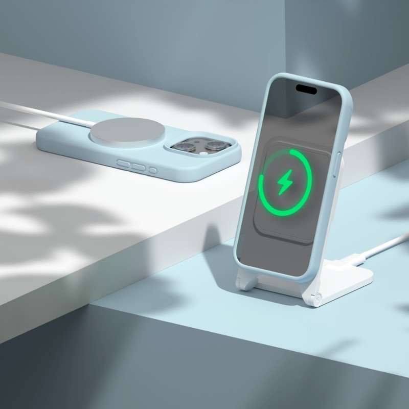 Силиконов калъф Etteri за iPhone 11, светло син
