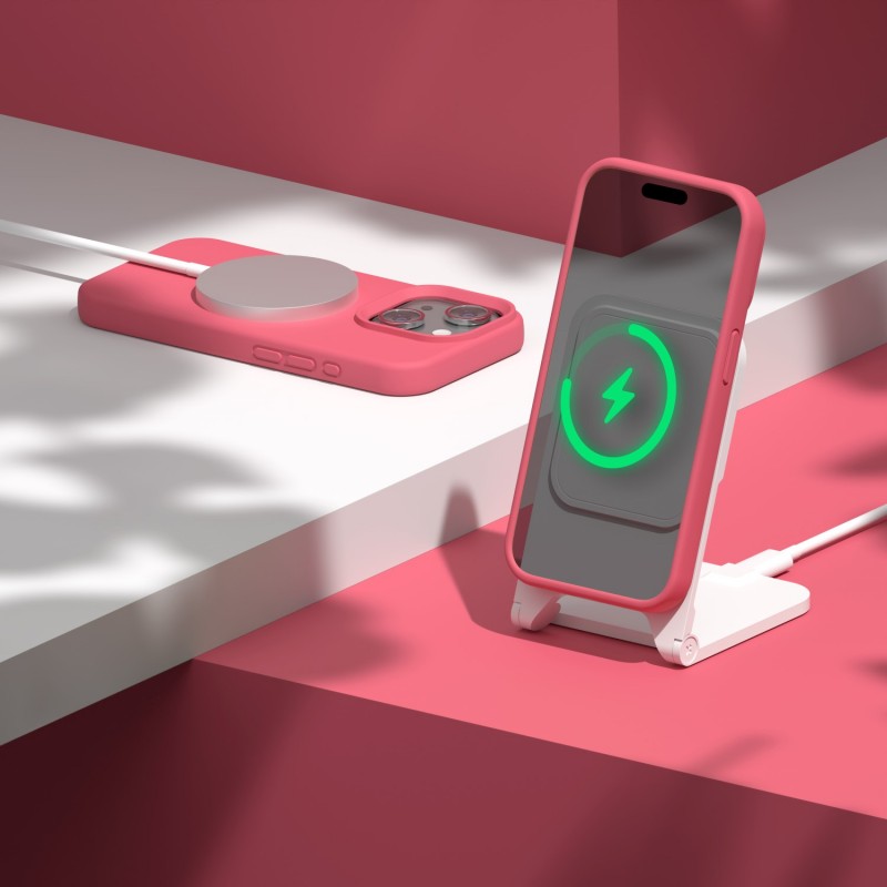 Силиконов калъф Etteri за iPhone 11, малинов
