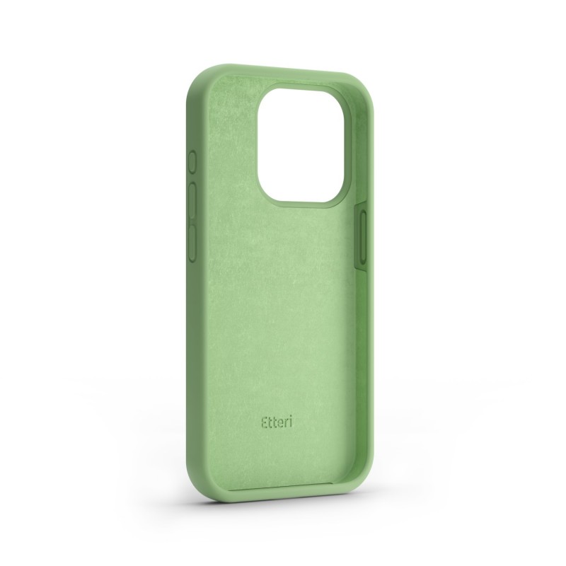 Силиконов кейс Etteri за iPhone 12 / 12 Pro 6.1" светлозелен
