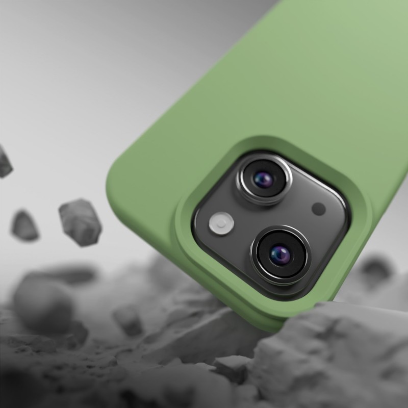 Силиконов кейс Etteri за iPhone 13 6.1" светлозелен
