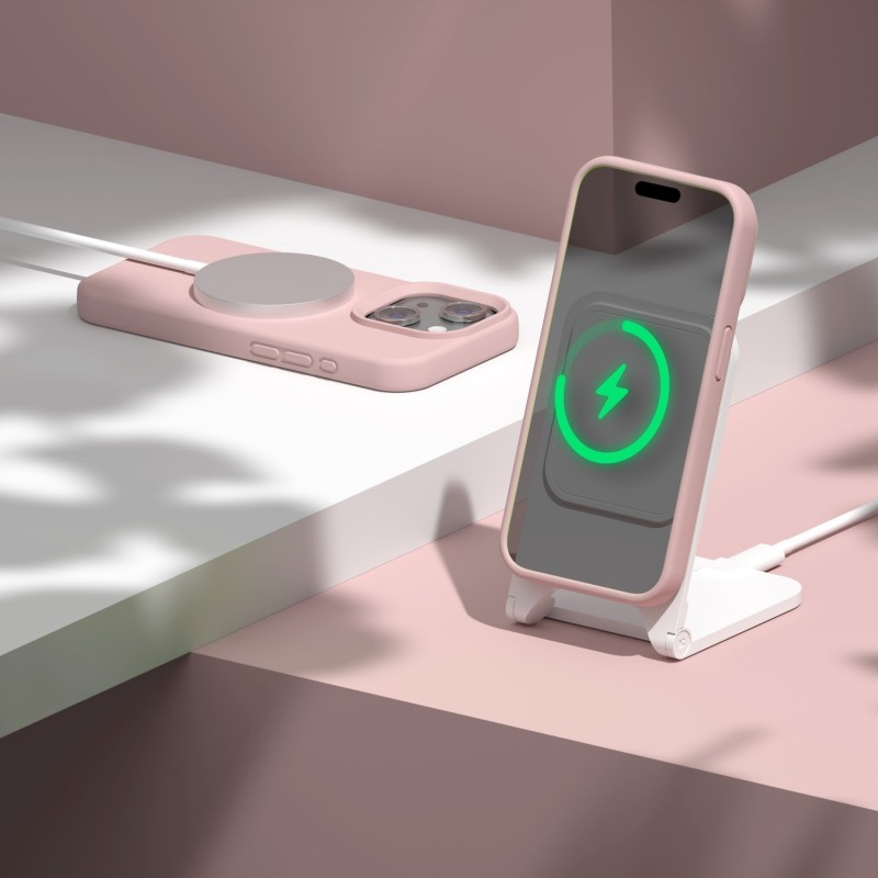 Силиконов калъф Etteri за iPhone 15 6.1" светло розов