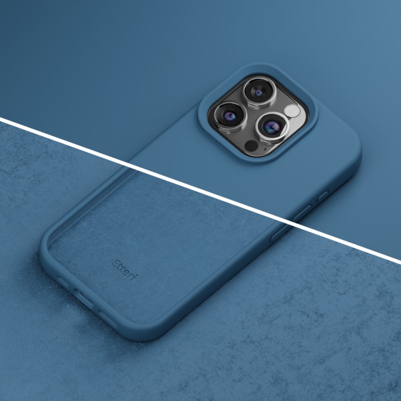 Силиконов кейс Etteri за iPhone 15 Pro 6.1" тъмно син