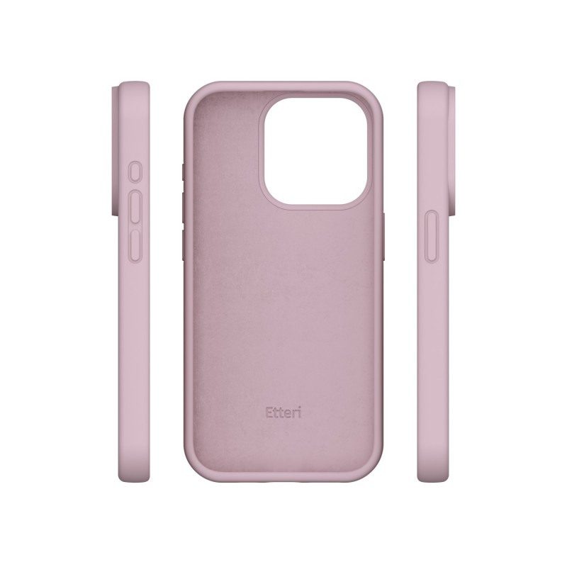 Силиконов калъф Etteri за iPhone 15 Pro 6.1" светло розов