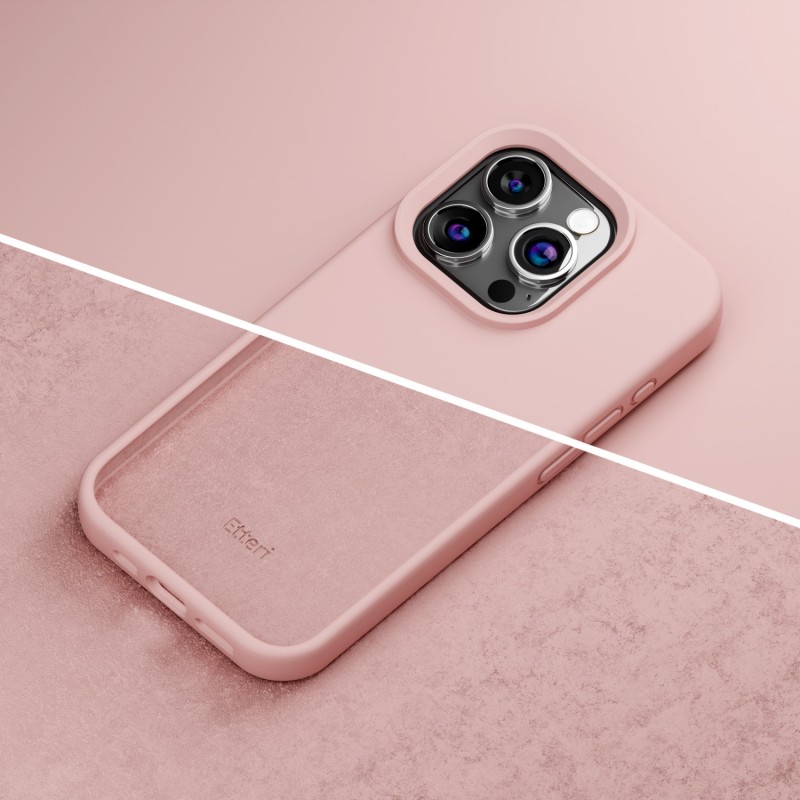 Силиконов калъф Etteri за iPhone 15 Pro Max 6.7" светло розов