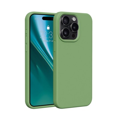 Силиконов калъф Etteri за iPhone 15 Pro Max 6.7" светлозелен