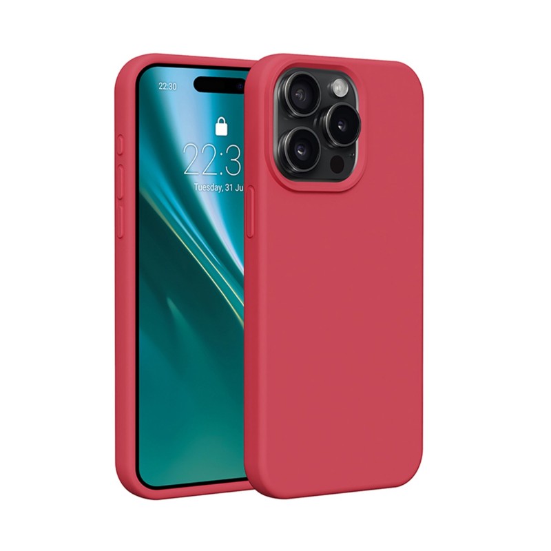 Силиконов кейс Etteri за iPhone 15 Pro Max 6.7" малинов