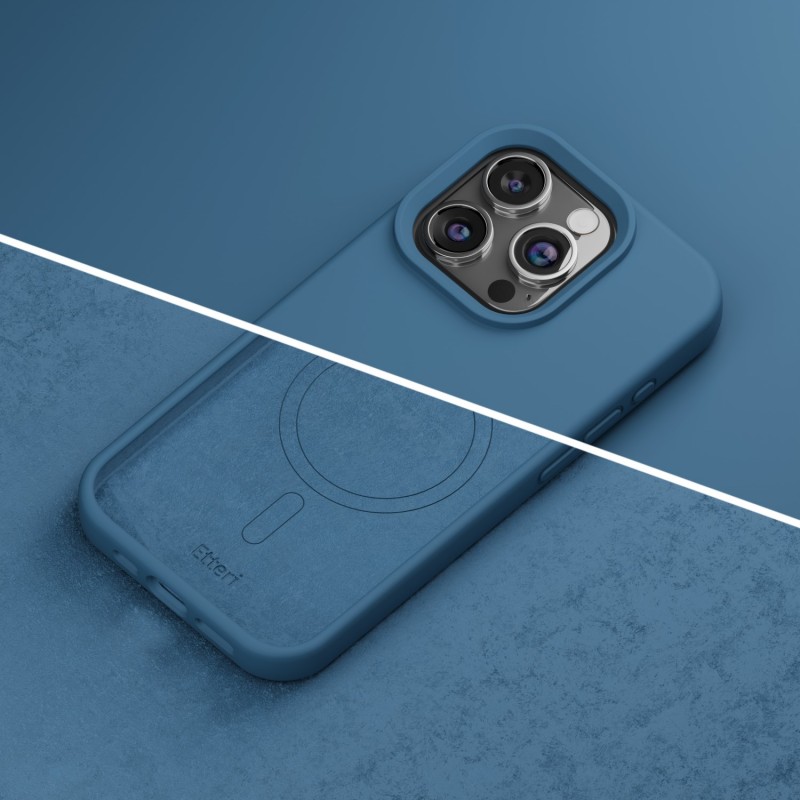 Калъф Etteri Silicone Mag за iPhone 12 / 12 Pro 6.1" тъмно син