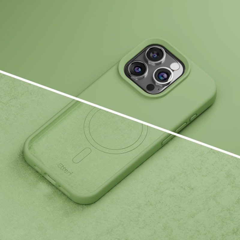 Калъф Etteri Silicone Mag за iPhone 12 / 12 Pro 6.1" светло зелен