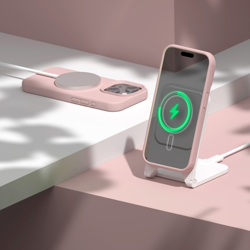 Калъф Etteri Silicone Mag за iPhone 14 6.1" светло розов