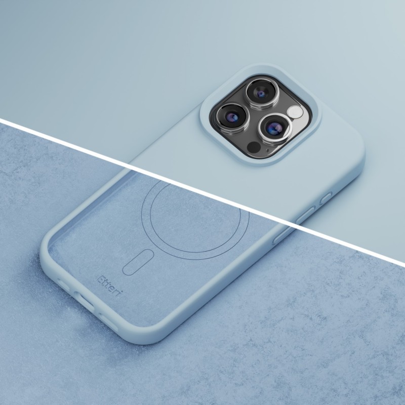 Калъф Etteri Silicone Mag за iPhone 15 Pro 6.1" светло син