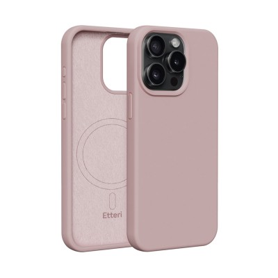 Калъф Etteri Silicone Mag за iPhone 15 Pro 6.1" светло розов
