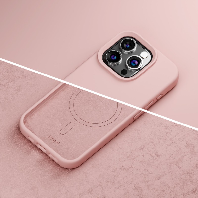Калъф Etteri Silicone Mag за iPhone 15 Pro 6.1" светло розов