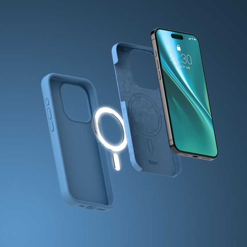 Калъф Etteri Silicone Mag за iPhone 15 Pro Max 6.7" тъмно син