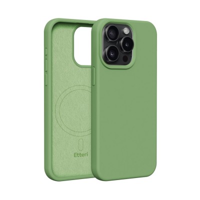 Калъф Etteri Silicone Mag за iPhone 15 Pro Max 6.7" светло зелен