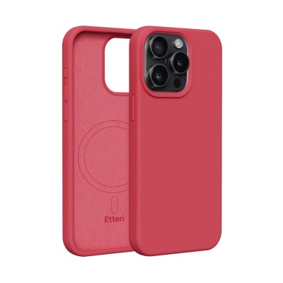 Калъф Etteri Silicone Mag за iPhone 15 Pro Max 6.7" малинов