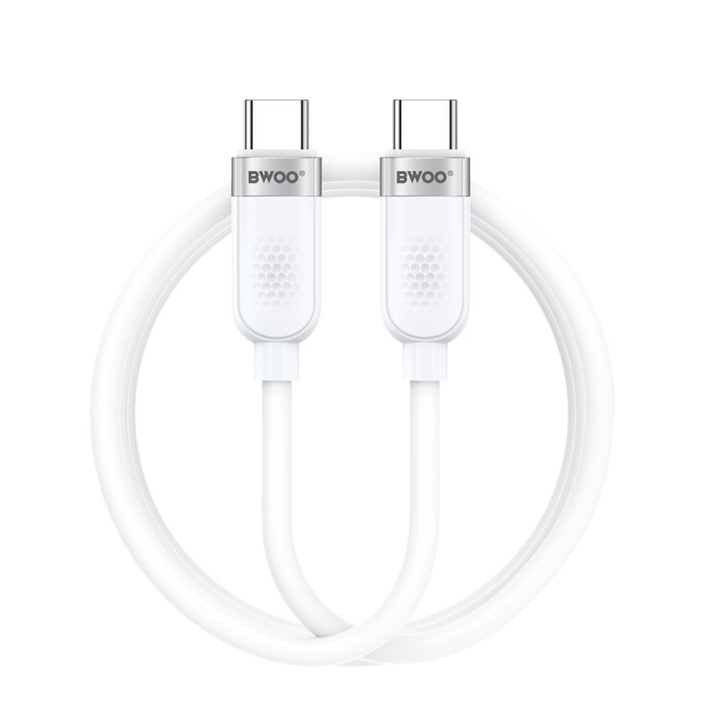 BWOO кабел 65W USB-C - USB-C 1m бял