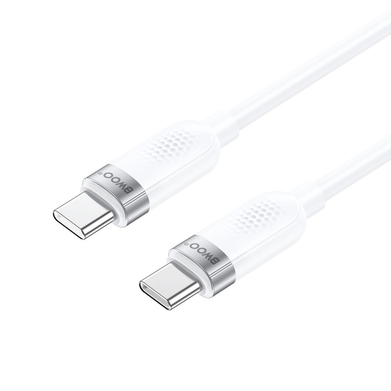 BWOO кабел 65W USB-C - USB-C 1m бял