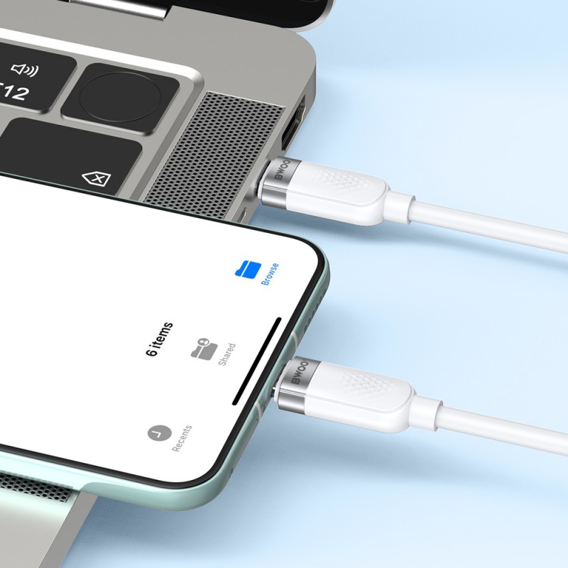 BWOO кабел 65W USB-C - USB-C 1m бял