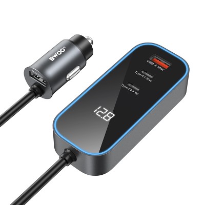 BWOO автомобилно зарядно PD RGB CC107 1x USB-C 1x USB 30W черно