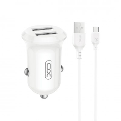 XO автомобилно зарядно CC67 12W 2x USB бяло