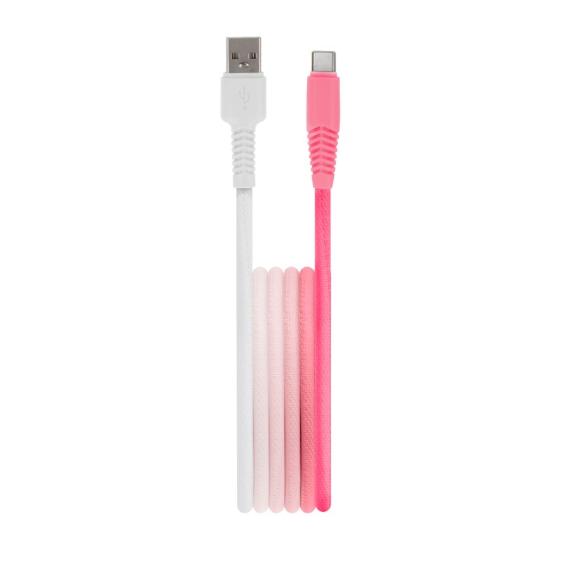 Setty USB - USB-C кабел 1.5 m 3A KGA-C-1.5320 градиент бяло-розов