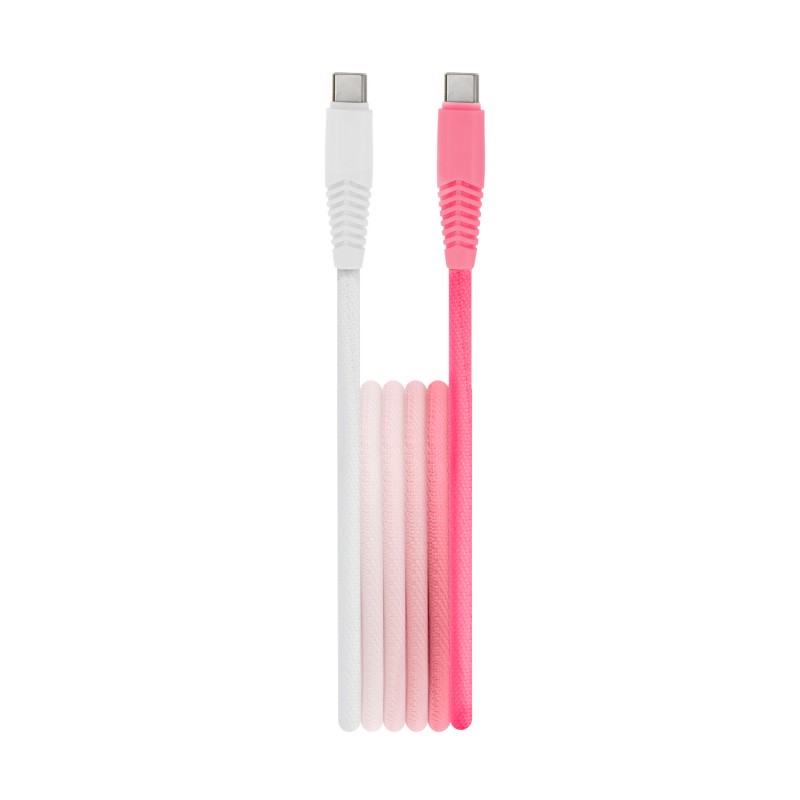 Setty USB-C - USB-C кабел 1.5 m 3A KGC-C-1.5320 градиент бяло-розово