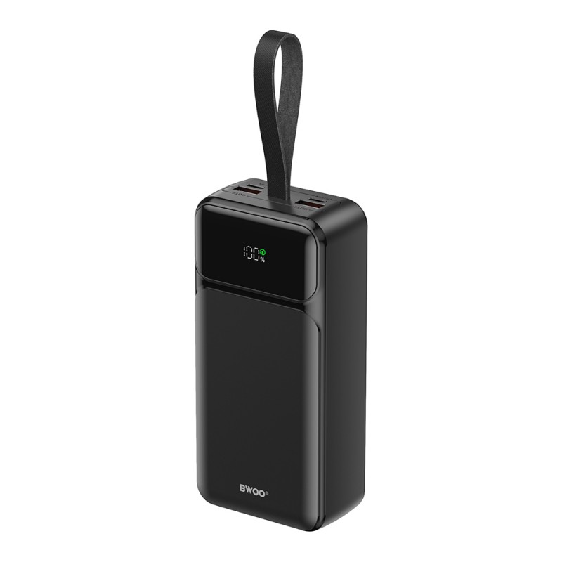 BWOO 65W power bank 30000 mAh 2 x USB-A 1 x USB C с LCD дисплей черен