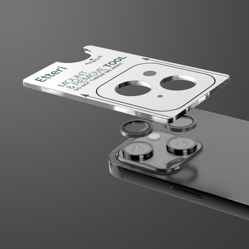 Стъкло за камера Etteri за iPhone 13 / 13 Mini черно