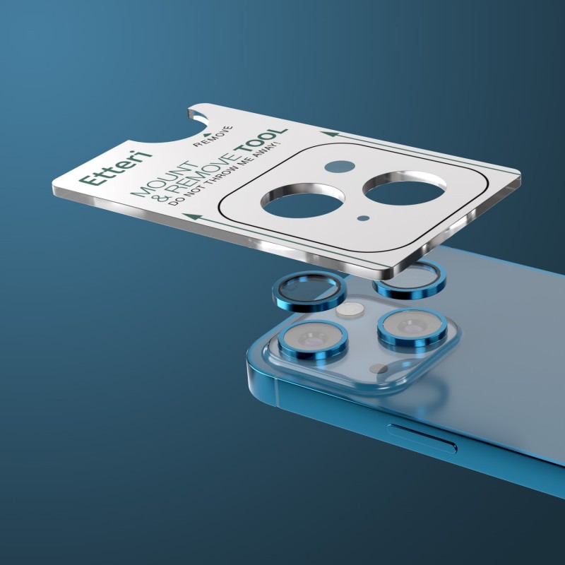 Стъкло за камера Etteri за iPhone 13 / 13 Mini синьо