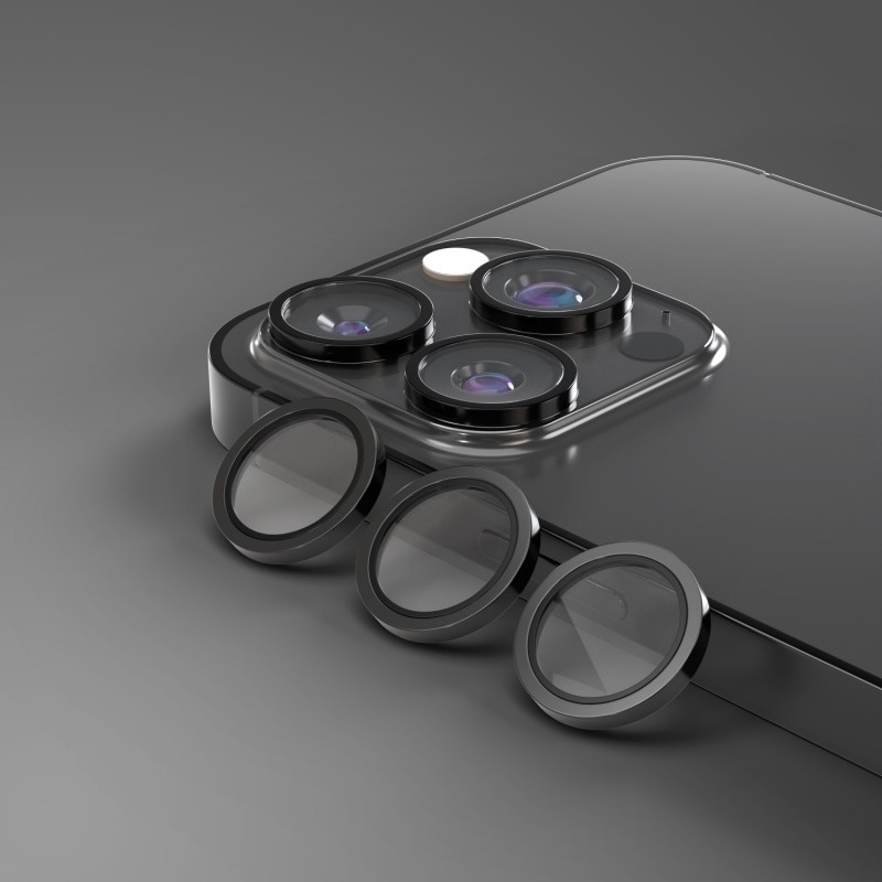 Etteri стъкло за камера за iPhone 15 Pro / 15 Pro Max черно